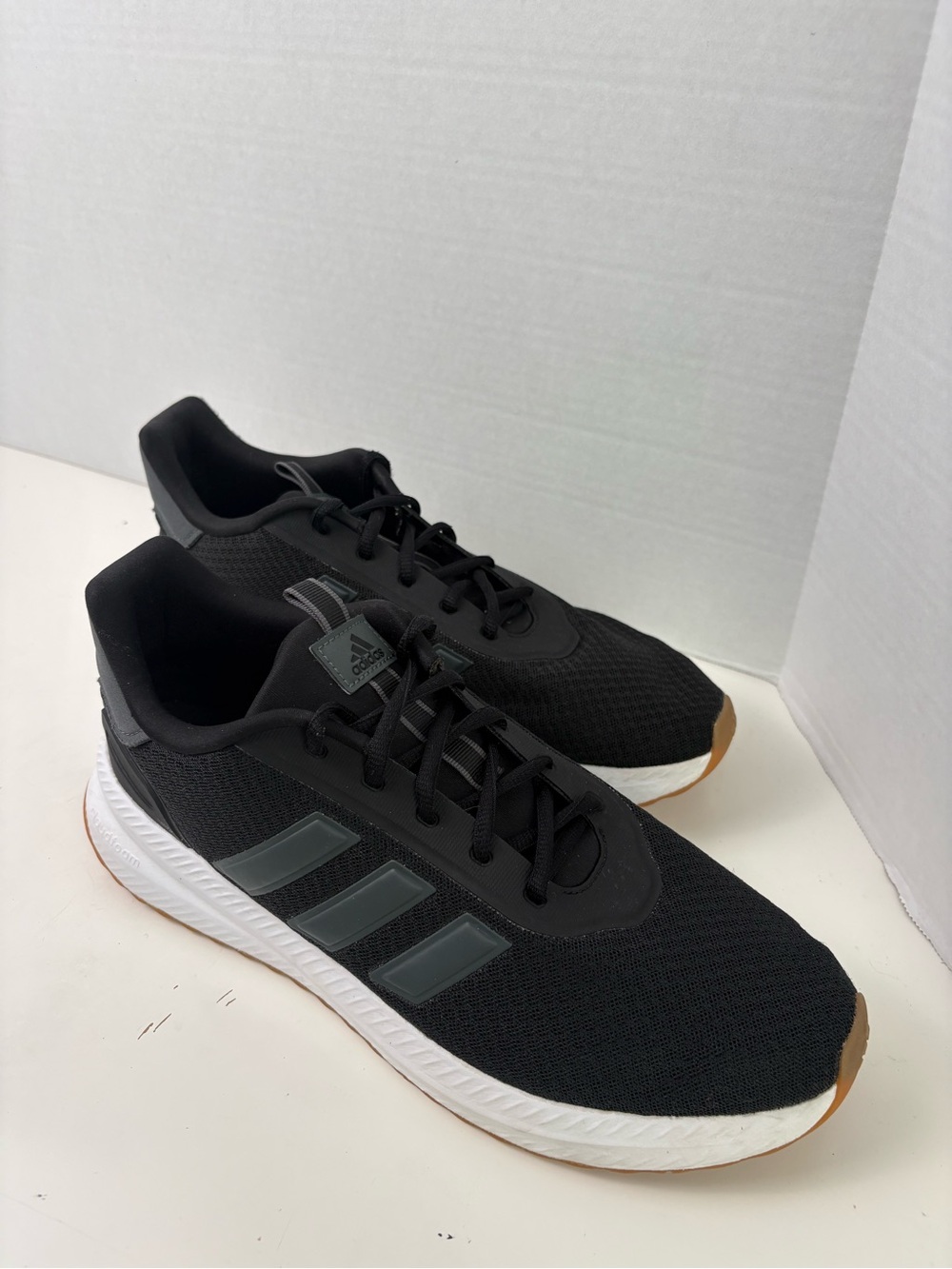 adidas Men's Black Sneakers with Gum Sole